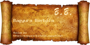 Bagyura Borbála névjegykártya